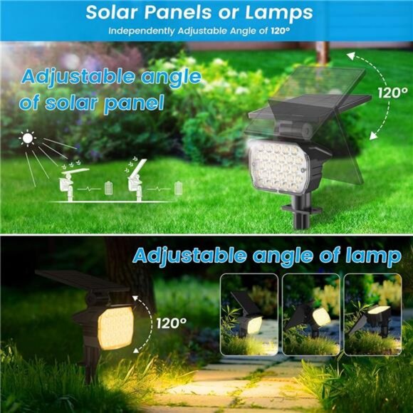 Solar Spotlight Outdoor, IP67 Waterproof Solar Landscape Spot - Picture 3 of 7